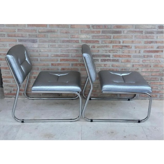 Set of Italian Art Deco Chairs in Leather, 1960 For Sale - Image 7 of 12