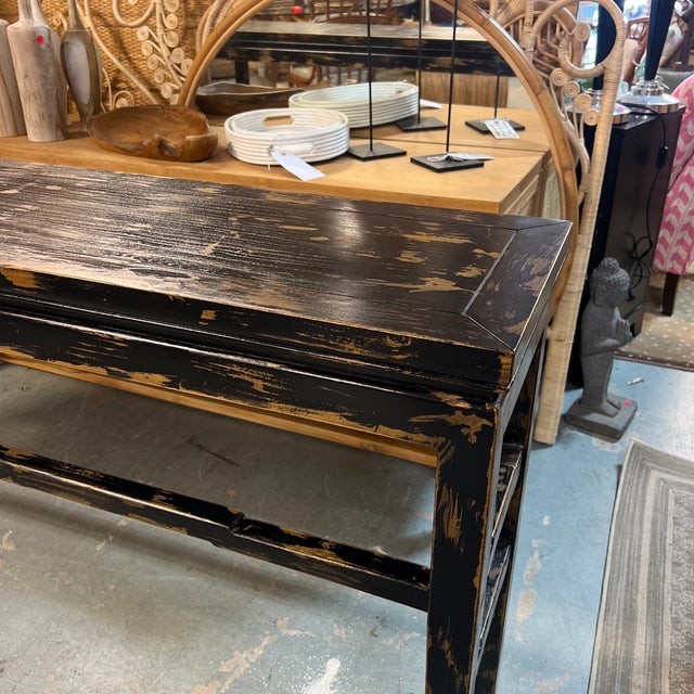Distressed Black Ming Console Table Chairish