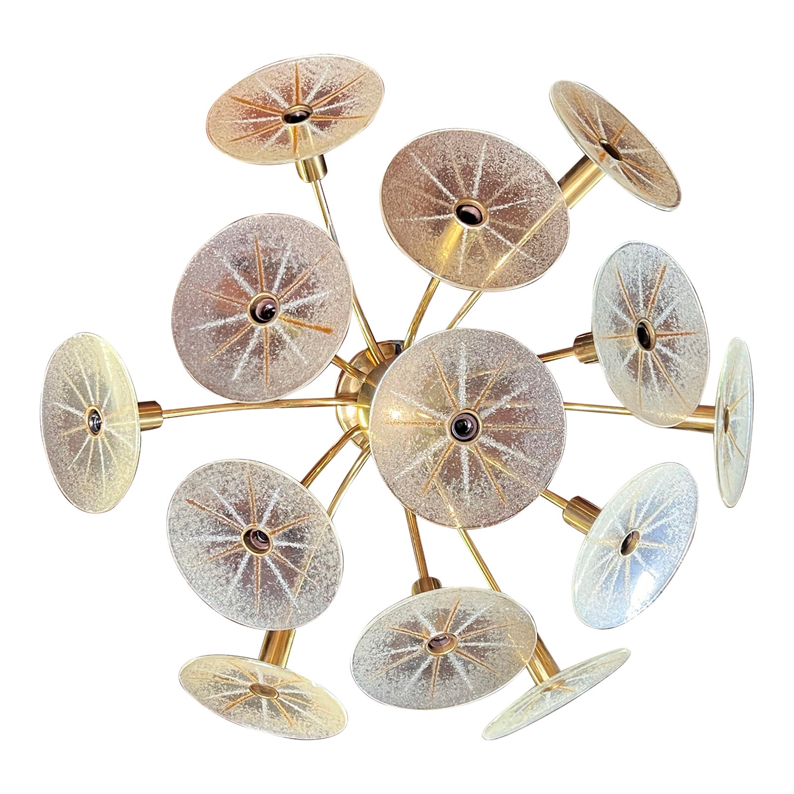 Vintage Mid Century Modern Dandelion Chandelier by Gerald Thurston for Lightolier
