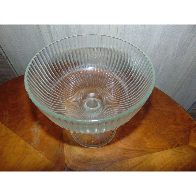 Glass cake stand, Ząbkowice steelworks, vintage from the 70s, dimensions: height 19.5 cm, diameter at the top 20 cm.