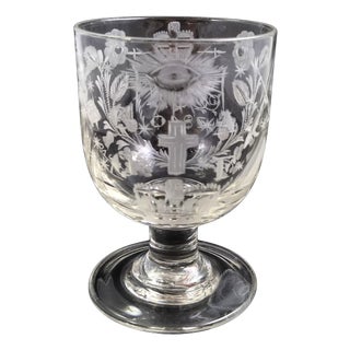 English Gaof Wheel-Engraved Lead-Glass Rummer, 1820s For Sale