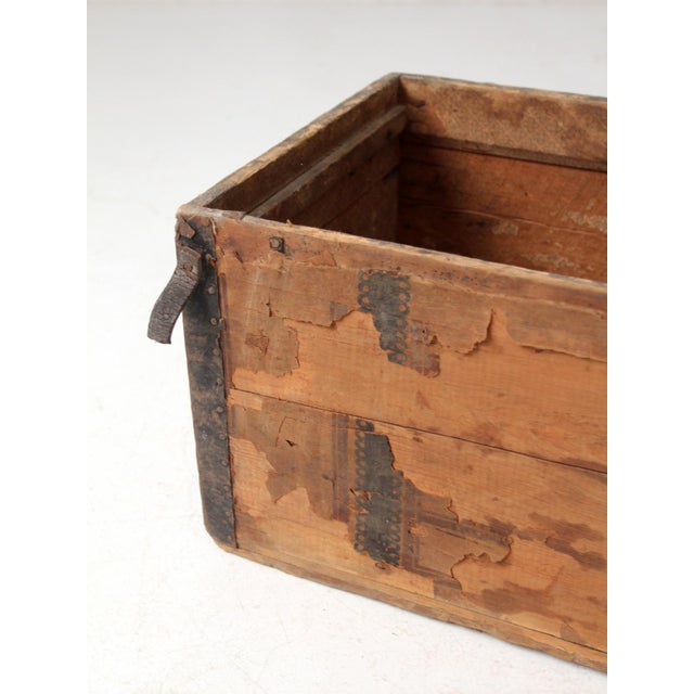 Antique Trunk Base Primitive Storage Box For Sale - Image 11 of 16