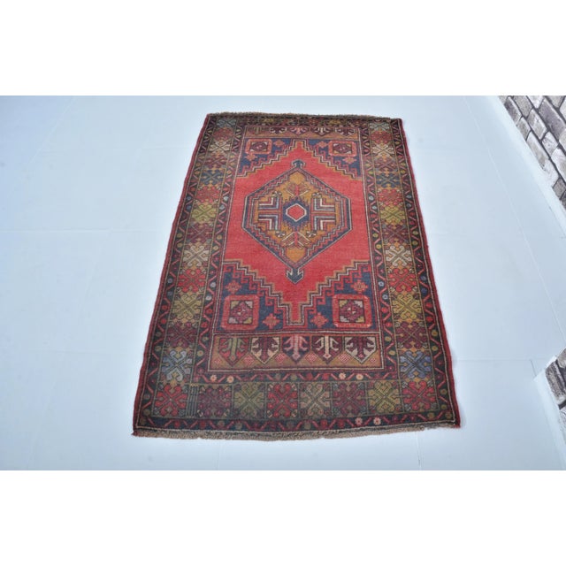Art Deco Red Turkish Wool Oushak Nomadic Natural Rug For Sale - Image 3 of 11