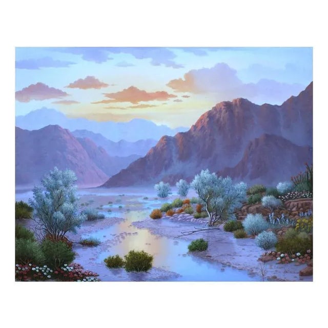 Oil on canvas southwestern painting by Leyette Edens (American, 1920-2001). Presented in a giltwood frame. Signed lower...