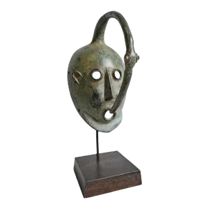 Antique Kulango Bronze Horn Bill Mask