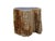 This distinctive petrified wood side table is carved from a solid fossilized tree trunk and is part of a set of two (see...