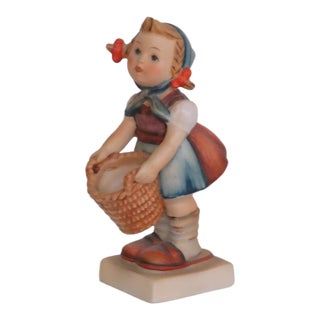 Hummel Goebel Porcelain Little Helper No73 Girl With Basket 1950s Figurine 5179b For Sale