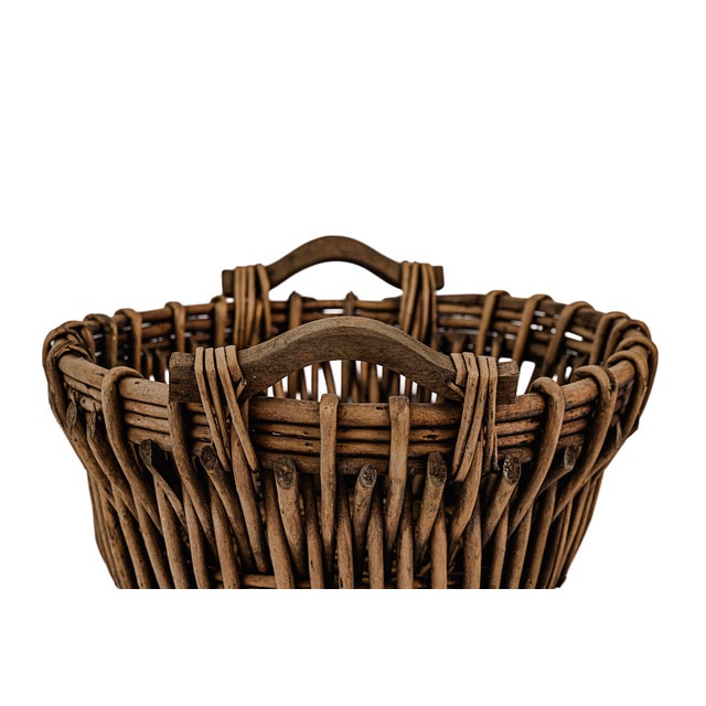 Vintage Handmade Willow Wicker "Foraging" Basket For Sale In Tulsa - Image 6 of 6