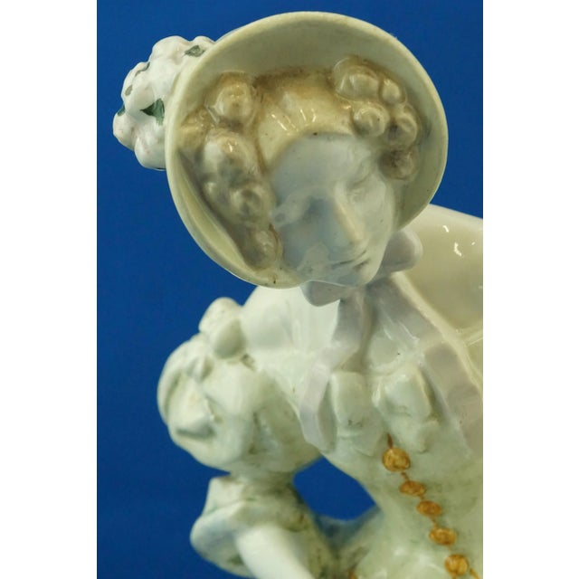 19th Century Art Nouveau Ceramic Sculpture of Dancing Girl & Mother by F. Gruber for Goldscheider, Austria For Sale - Image 11 of 18