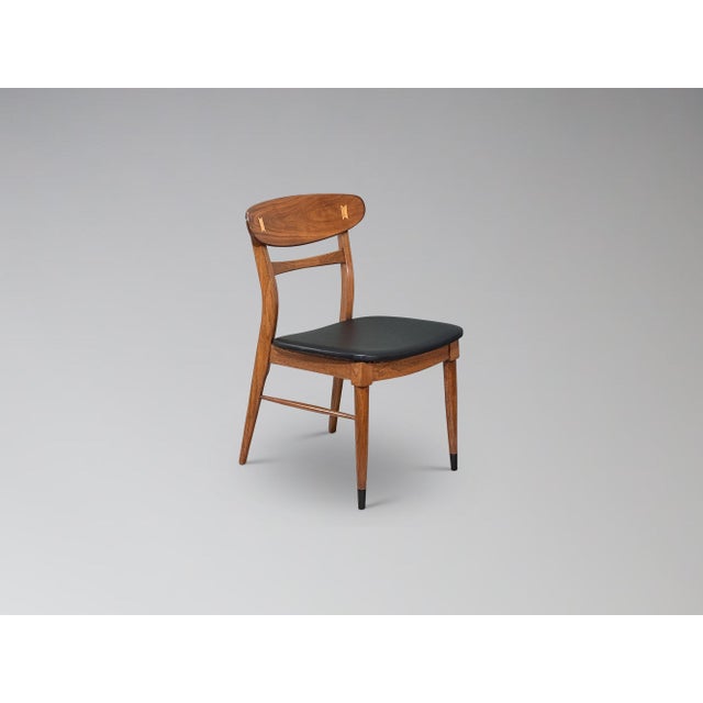 Restored Lane Acclaim Walnut Dining Chairs Set of 7 For Sale - Image 9 of 17