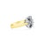 Contemporary Diamond & Sapphire Flower Ring .75cttw 14K Yellow Gold, Size 6.5 For Sale - Image 3 of 5