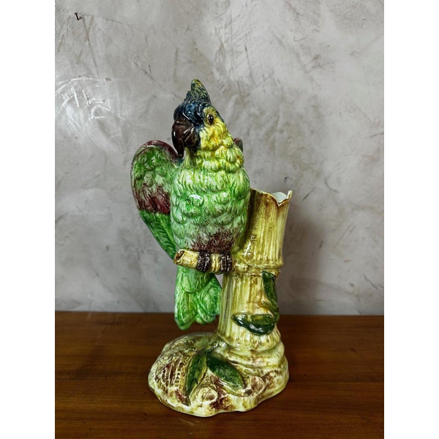Ceramic Vintage Ceramic Parrot Vase, 1920s For Sale - Image 7 of 17