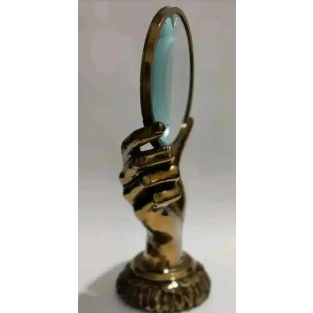 Late 20th Century Maitland-Smith Figural Hand Shaped Desktop Magnifying Glass For Sale - Image 9 of 13
