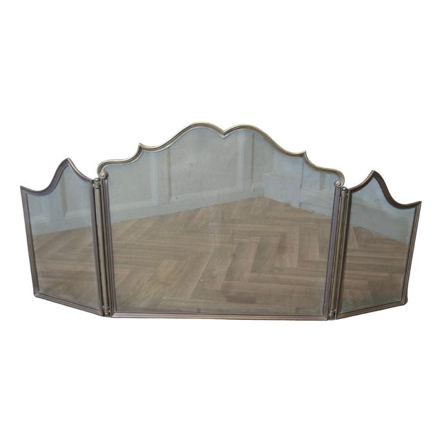 French Brass Fold Fire Guard, 1900s For Sale