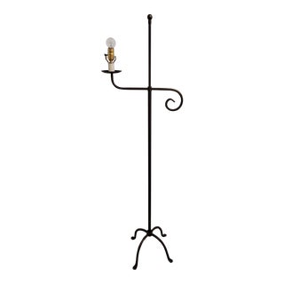 Vintage Industrial Wrought Iron Bridge Floor Lamp For Sale