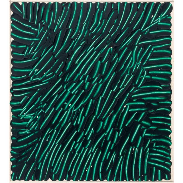 Joseph Lawrence Gardella (American, XX-XXI), Untitled (Abstraction in Dark Green), Oil and Plaster on Panel, 1978, signed...
