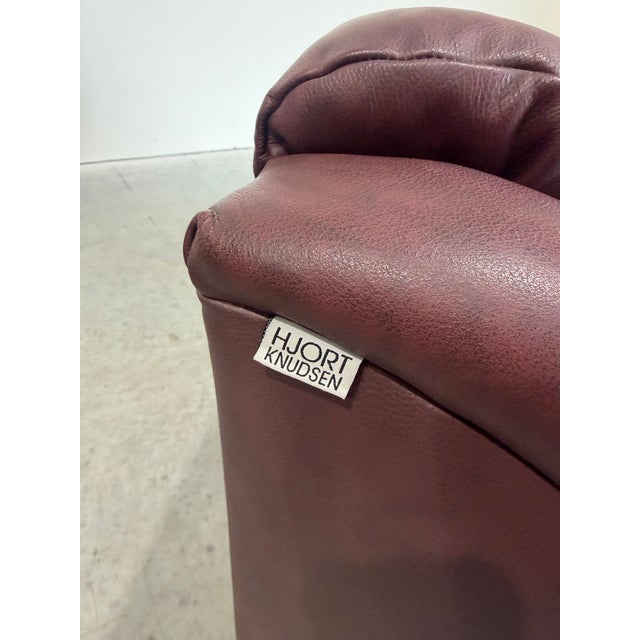 Animal Skin Vintage Post Modern Danish Leather 3 Seat Sofa For Sale - Image 7 of 9