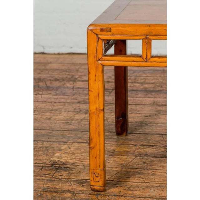 Late Qing Dynasty Period Side Table with Pillar Strut Motifs and Scroll Feet For Sale - Image 10 of 12