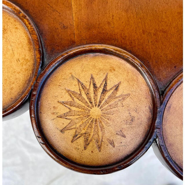 Jonathan Charles English Chippendale Jonathan Charles Walnut Starburst Inlay Table With Leather Details For Sale - Image 4 of 12