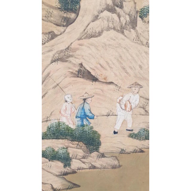 Wallpaper of a Lively Chinese Landscape, 19th Century For Sale - Image 10 of 15