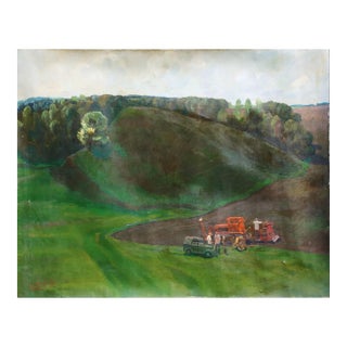 Socialist Realism Oil Painting, 1985 For Sale