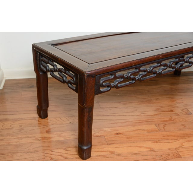 Asian Carved Hardwood Coffee Table or Bench 19Th. Century. For Sale - Image 4 of 11