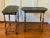 Vintage Italian Portoro Marble Top SideTables With Ornate Gilded Metal Bases - Pair For Sale - Image 4 of 15