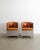 A rare and special commissioned pair of mats theselius aluminium armchairs with dark brown beech armrests and beautifully...