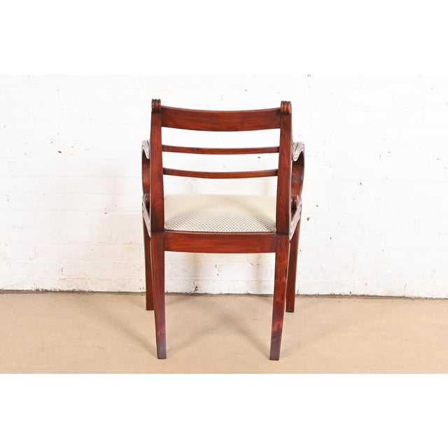Baker Furniture Regency Carved Mahogany Arm Chair or Side Chair For Sale - Image 11 of 12