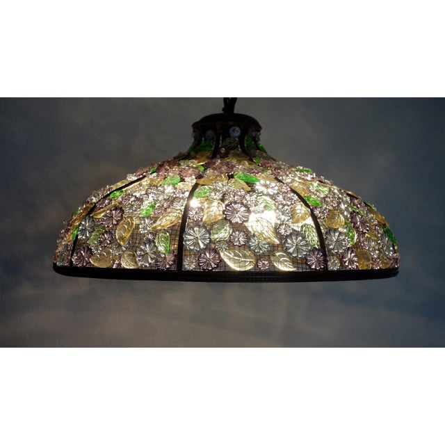 Burnished Brass and Crystal Chandelier from Palwa, 1950s For Sale - Image 9 of 12