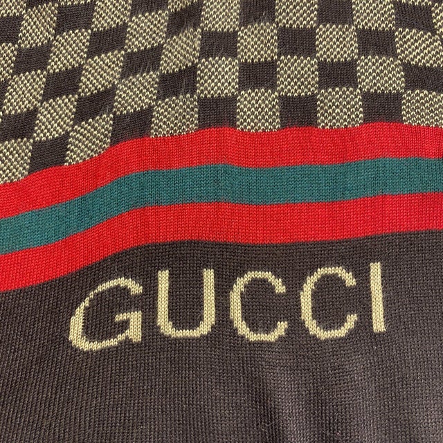 Italian Gucci Light Brown 100% Soft Wool Scarf Brand New! For Sale - Image 3 of 12