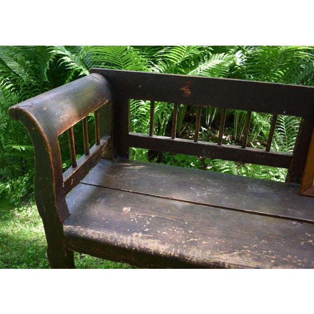 19th Century 19th Century Pine Country Settee For Sale - Image 5 of 5