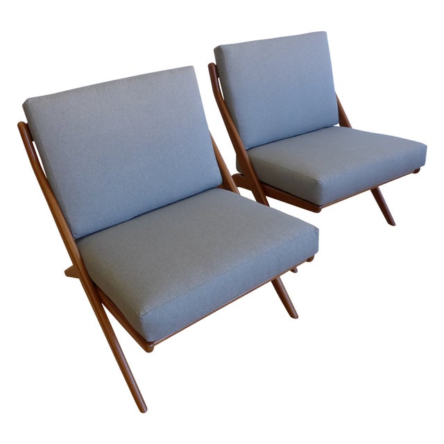 Folk Ohlsson Scandinavian Scissor Lounge Chairs Chairish