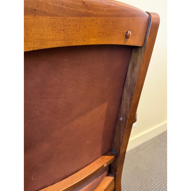 Brown Vintage Fairfield Chair Company Phillips Leather Arm Chair on Casters For Sale - Image 8 of 12