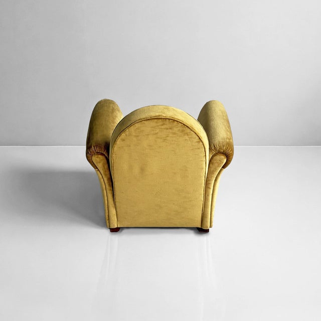 Mid-Century Modern Italian Yellow Velvet Chairs by Tito Agnoli for Poltrona Frau, 1950s, Set of 2 For Sale - Image 10 of 18