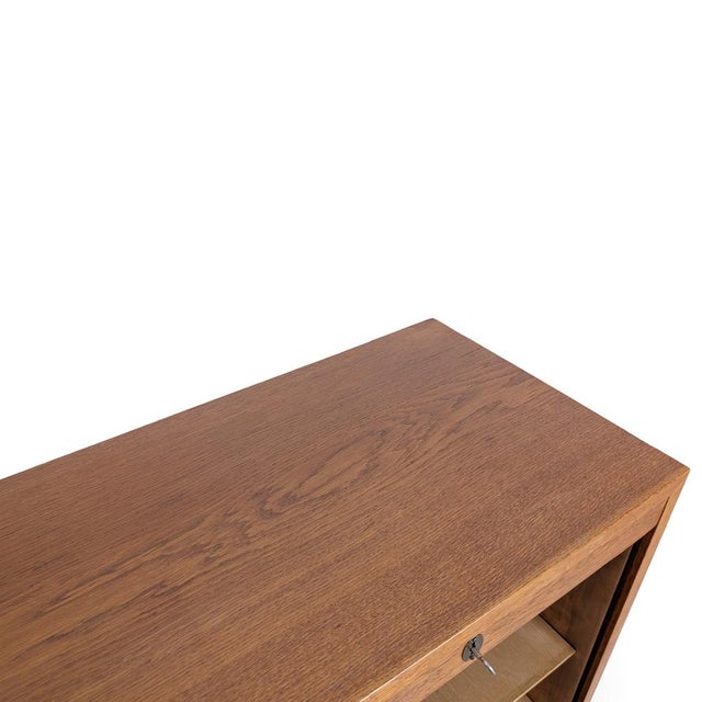 Mid-Century Modern Roller Shutter Cabinet in Oak For Sale - Image 11 of 14