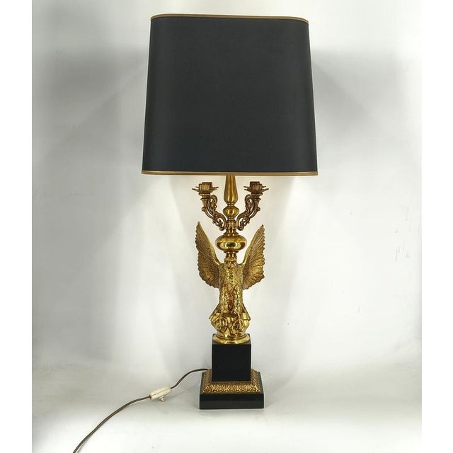 Empire Brass Eagle Table Lamp from Lusterie Deknudt, 1970s For Sale - Image 11 of 12