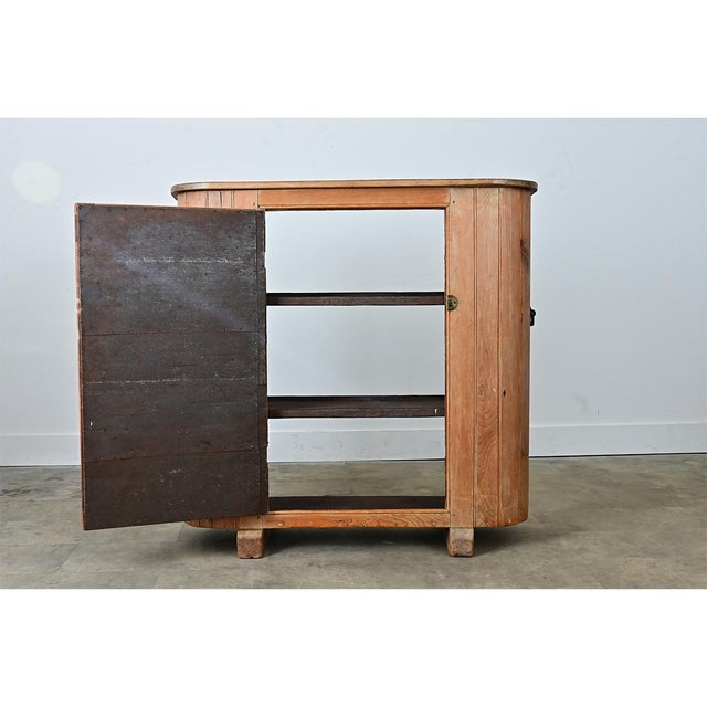 19th Century English “Huffer” Pine Demilune Warming Cabinet For Sale In Baton Rouge - Image 6 of 12