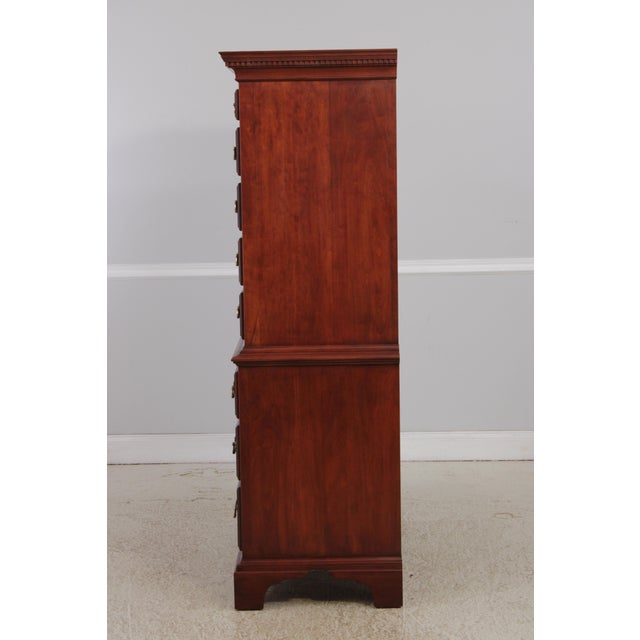 Henkel Harris Henkel Harris Model 164 Cherry 9 Drawer Tall Chest on Chest For Sale - Image 4 of 15