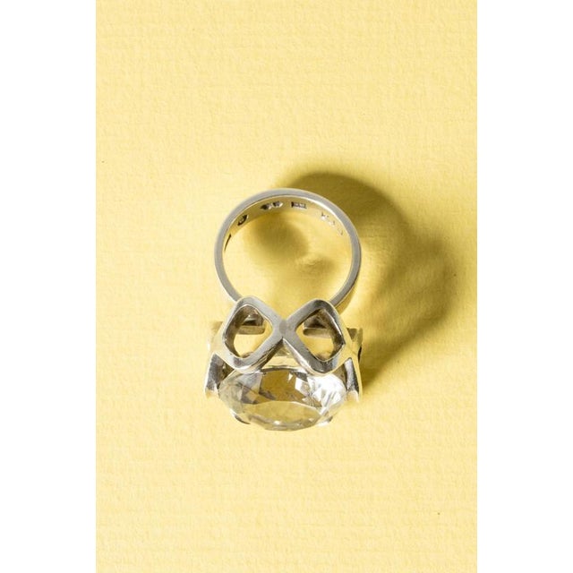 Silver and Rock Crystal Ring by Karl-Ingemar Johansson, 1968 For Sale - Image 3 of 9
