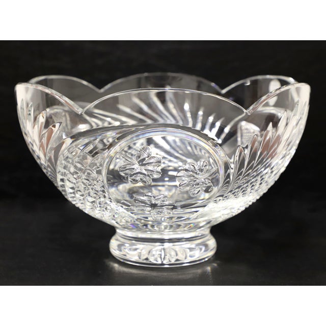 Waterford Crystal Waterford Crystal Ireland 10" Heritage of Ireland Scalloped Footed Bowl For Sale - Image 4 of 10