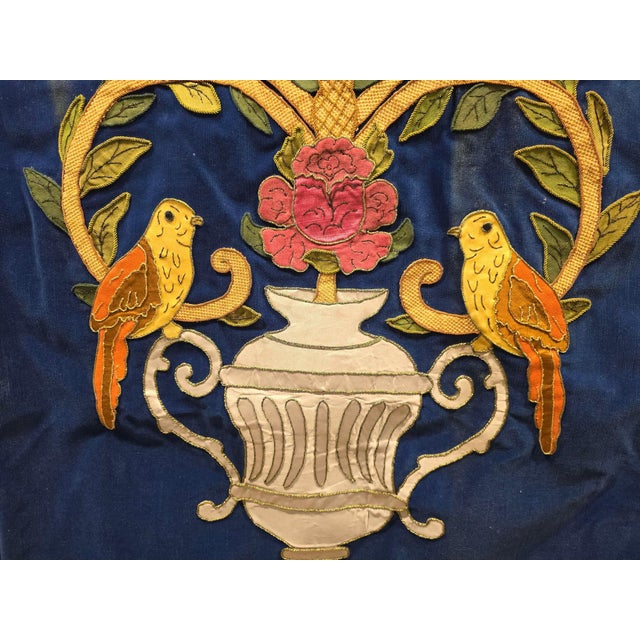 Large Floral and Bird Tapestry with Classical Urn, 1920 For Sale - Image 10 of 11