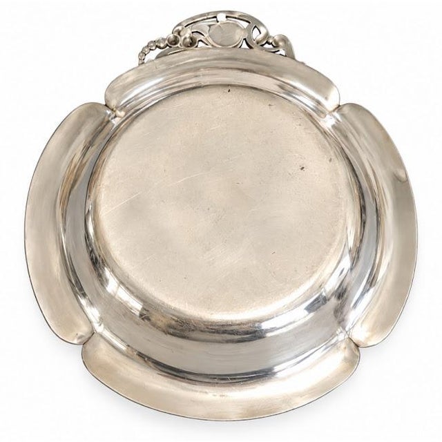 Small candy dish by Webster Silver Co. Beaded and floral Jensen style handle.