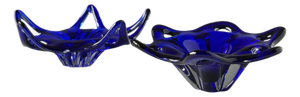 Hand-Blown Cobalt Blue Art Glass Bowls, Czechoslovakia, 1970s, Set of 2