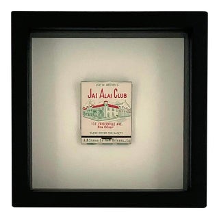 Vintage Framed Matchbook From Jai Alai Club in New Orleans For Sale
