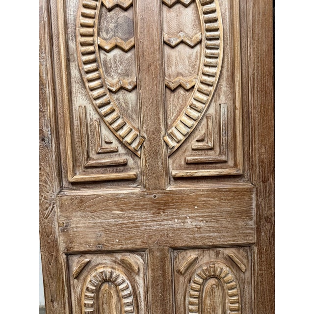Wood Antique Hand-Carved Entry Double Doors for Interior or Exterior Use 80x30 For Sale - Image 7 of 7
