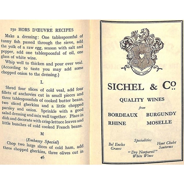 1930s 150 Hors d'Oeuvre Recipes" 1934 Baglioni, "Pin" [Of the Embassy Club] For Sale - Image 5 of 10
