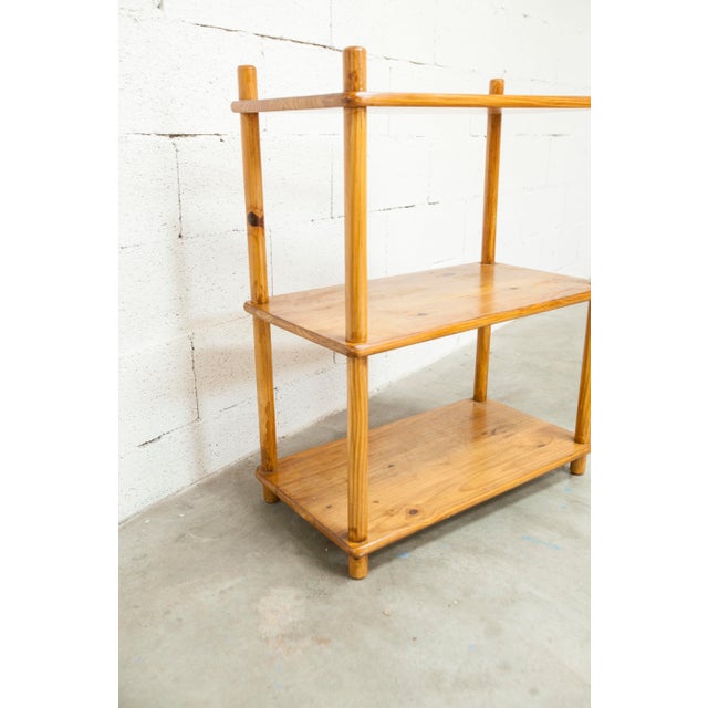 Scandinavian Rectangular Shelf in Pine with Round Pencil Legs, 1960s For Sale - Image 14 of 18