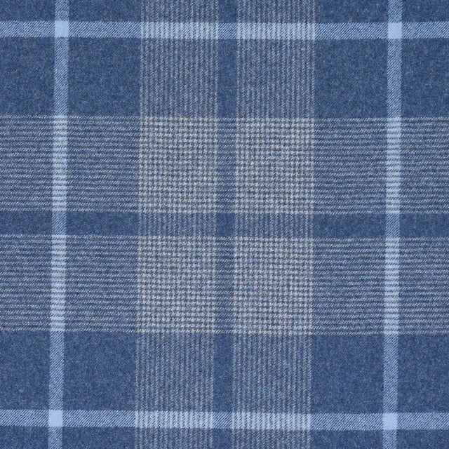 Schumacher SAMPLE - Schumacher Montana Wool Plaid Fabric In Slate For Sale - Image 4 of 5