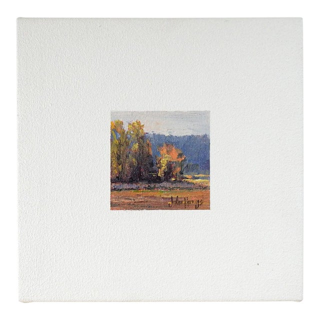 Tiny Impressionist Landscape Painting by John Horejs For Sale